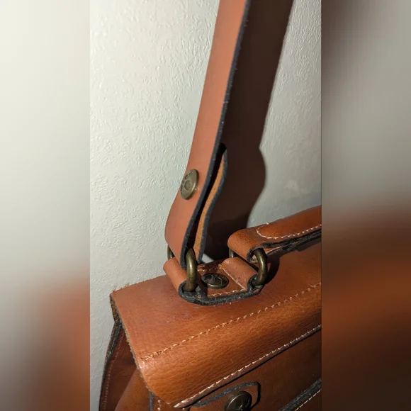 Patricia Nash Heritage Cadiz Leather Satchel Crossbody Bag VGUC Brown - Picture 4 of 14